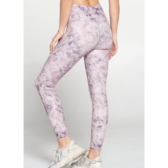 EVCR Sofia Mauve & Black Snake Skin Leggings Size S - Picture 3 of 7